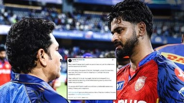Sachin Tendulkar Praises Shreyas Iyer For Pulling Off Relay Catch During MI vs PBKS IPL 2026 Match