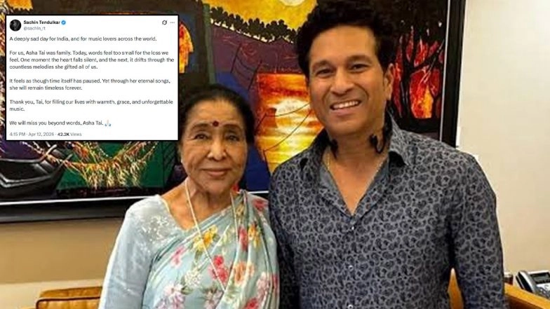 &lsquo;For Us, Tai Was Family,' Sachin Tendulkar Condoles Asha Bhosle&rsquo;s Passing