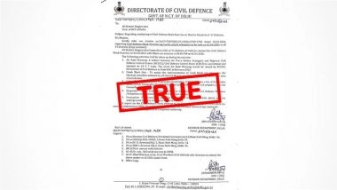 Mock Drill on Hostile Attack in Delhi at 8 PM Today? Here&rsquo;s the Fact Check of the Viral Notice