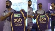Ajinkya Rahane&nbsp;Presented With&nbsp;Special Jersey for Completing&nbsp;200 IPL Matches Ahead KKR vs SRH 2026 (Watch Video)