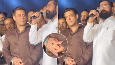 Salman Khan Appears Restless, Keeps Fidgeting With His Blue Ring at President Cup 2026 Event in Thane (Watch Video)