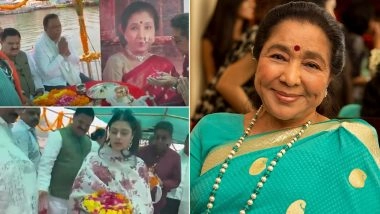 Asha Bhosle’s Ashes Immersed in Ganga by Her Family, Granddaughter Zanai Bhosle Breaks Down (Watch Video)