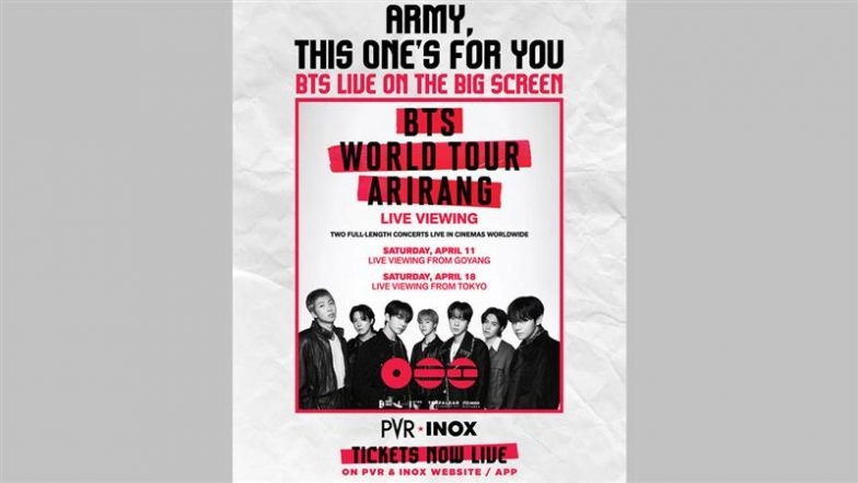 Something Big for BTS ARMY: ‘Arirang’ World Tour 2026 LIVE Heading to PVR and INOX Big Screens in India; Details Inside