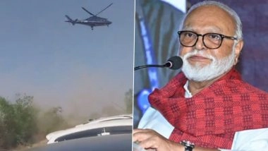 Chhagan Bhujbal Helicopter Lands in Parking Area Instead of Helipad in Pune&rsquo;s Purandar, Major Mishap Narrowly Avoided (Watch Videos)