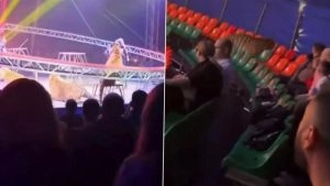 social-viral-Circus Tiger Viral Video: Big Cat Loeaps Into Crowd After Net Collapses in Russia