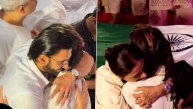 Asha Bhosle Funeral: Ranveer Singh and Tabu Console Singer&rsquo;s Daughter Zanai Bhosle As She Cries Inconsolably (Watch Videos)