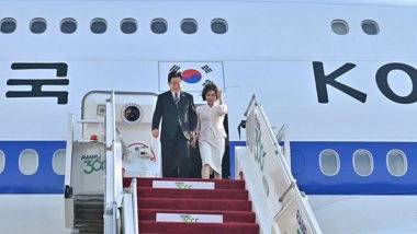 South Korea President Lee Jae-Myung Arrives in India on First State Visit in 8 Years, Signals Strategic Reset (See Pics)