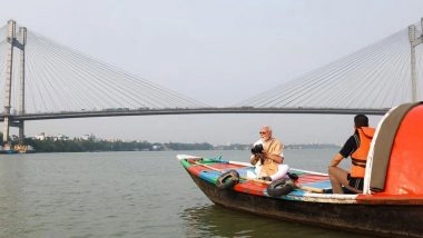 PM Narendra Modi Takes Boat Ride on Hooghly River in Kolkata, Highlights Cultural Significance of Maa Ganga (See Pics and Video)