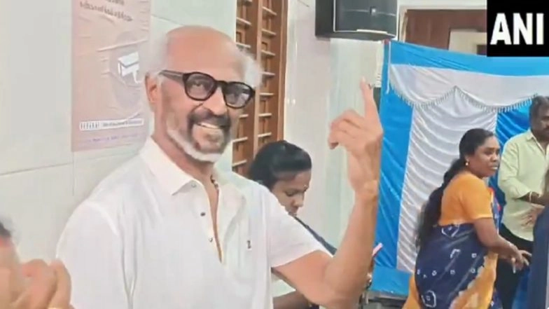 Tamil Nadu Assembly Elections 2026 Voting: Superstar Rajinikanth Casts Vote with Daughter Soundarya at Chennai Polling Booth (Watch Videos)