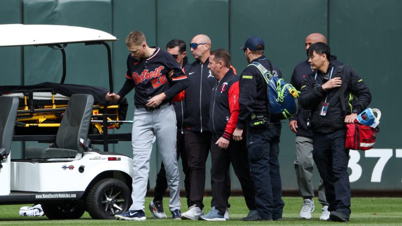 Tigers' Parker Meadows Sent to Hospital After Head-to-head Collision with Riley Greene