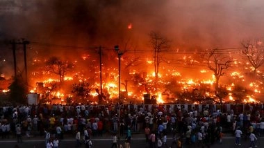 Vikas Nagar Fire Tragedy: 2 Children Die in Lucknow Blaze, SDRF-NDRF Rescue Efforts Continue