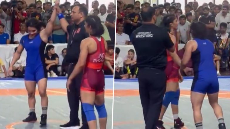 Vinesh Phogat out of Asian Games 2026 After Defeat to Meenakshi in Selection Trials (Watch Video)