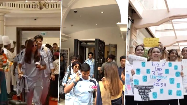 Fans Cheer As India Women National Cricket Team Players Leave for ICC WT20 World Cup 2026 (Watch Video)