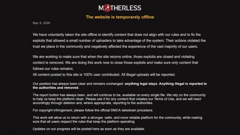 Motherless Goes Offline Amid Probe Over Alleged Non-Consensual Content; P*rn Website Claims Shutdown Was Voluntary