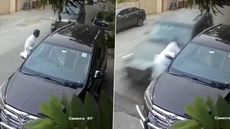 Khaja Moizuddin Accident Video: Hyderabad Lawyer Run Over by SUV Outside Home, Family Alleges Planned Murder