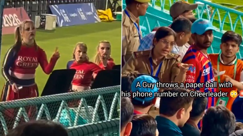 Spectator Throws Paper With his Phone Number Towards Cheerleader During IPL 2026 Match, Police Intervenes (Watch Video)