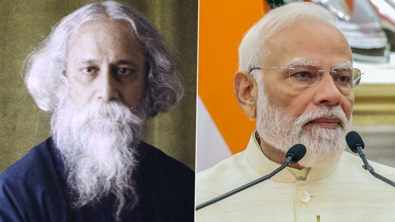 ‘Timeless Voice of India’s Civilisational Soul’: PM Narendra Modi Pays Tribute to Rabindranath Tagore on Pochishe Boishakh