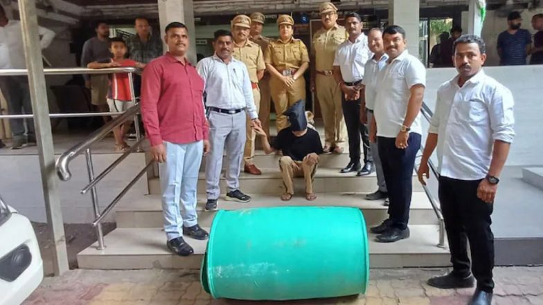 Maharashtra &lsquo;Blue Drum&rsquo; Murder: Woman Kills Lover With Husband and Brother&rsquo;s Help, Stuffs Body in Drum; 2 Arrested (Watch Videos)