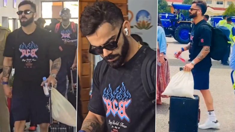 Virat Kohli Touches Down in Dharamshala Ahead of PBKS vs RCB IPL 2026 (Watch Video)