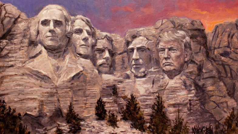 Donald Trump Shares Image of Himself on Mount Rushmore in Late-Night Truth Social Posting Spree