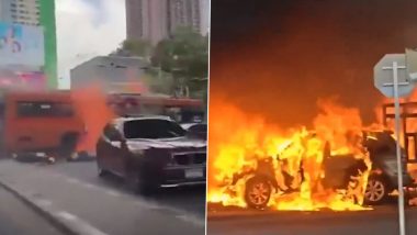 Bangkok Train-Bus Collision: 8 Dead, 35 Injured As Bus Bursts Into Flames After Goods Train Rams Into It (Watch Video)