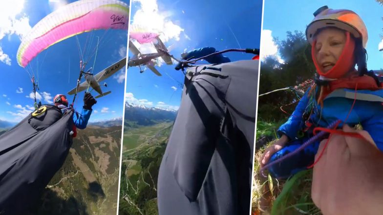 Viral Video Shows Paraglider Survive As Cessna 172 Tears Through Canopy Mid-Flight in Austria