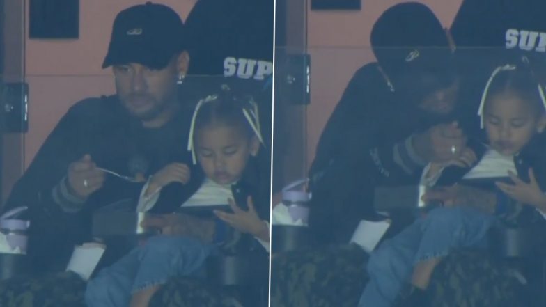 Neymar Spotted Feeding His Daughter in Viral Video During Santos vs San Lorenzo CONMEBOL Sudamericana 2026 Match