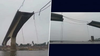 Bihar Bridge Collapse: Vikramshila Setu Section Near Pillar 133 Falls Into Ganga River, Traffic Suspended, No Casualties Reported (Watch Video)