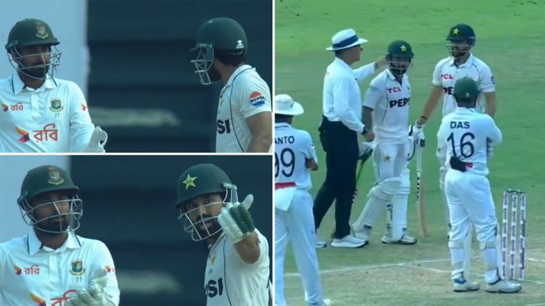 Mohammad Rizwan Involved in Heated Argument With Litton Das During BAN vs PAK 2nd Test, Video Goes Viral