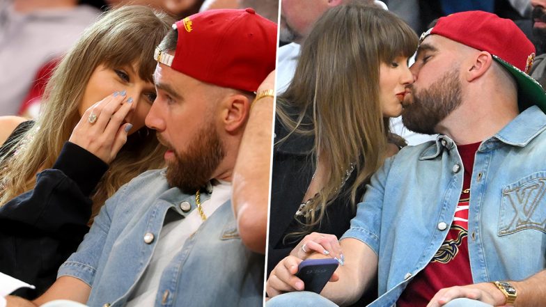 Taylor Swift and Travis Kelce Share Viral Courtside Kiss at Cleveland NBA Game (See Pics)