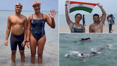 Bengaluru Couple Swims From Sri Lanka to India in 11 Hours, Creates History (Watch Videos)