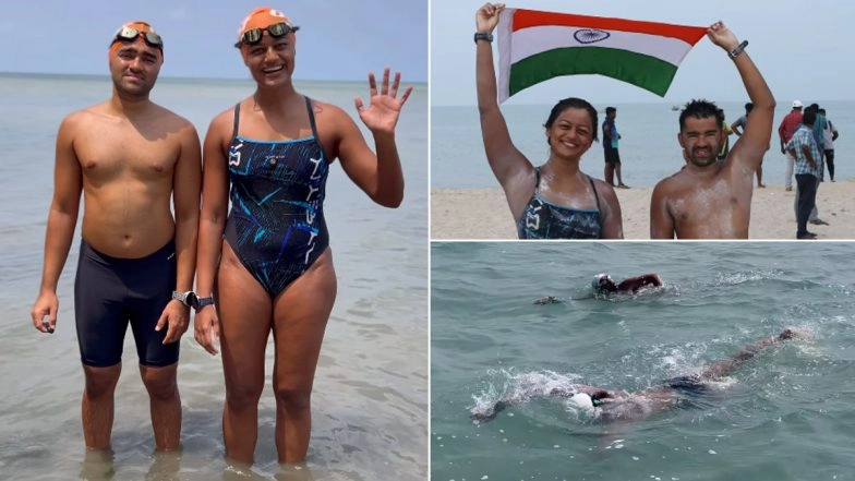 Bengaluru Couple Swims From Sri Lanka to India in 11 Hours, Creates History (Watch Videos)