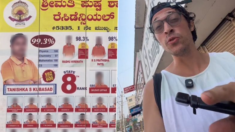 &lsquo;Would&rsquo;ve Never Made It as a Student in India&rsquo;: Bengaluru-Based American Techie Tony Klor Reacts to Toppers&rsquo; 99% Scores (Watch Video)