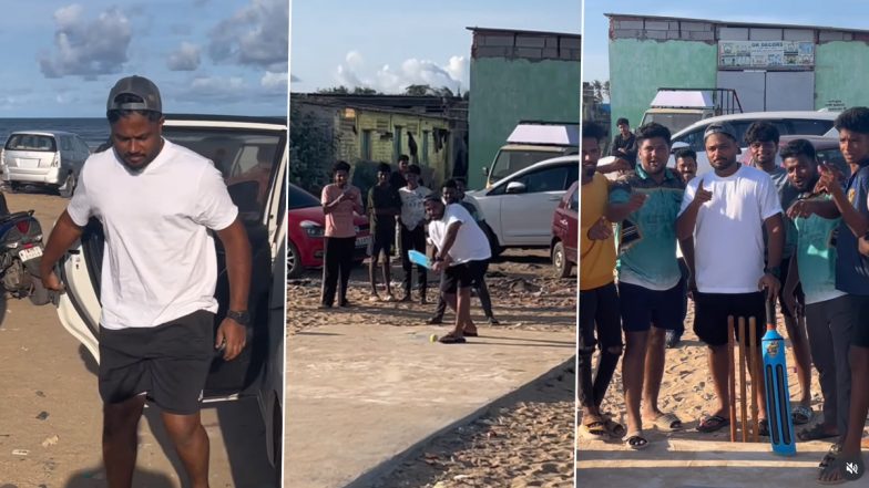 Sanju Samson Plays Beach Cricket With Fans in Chennai Amid CSK&rsquo;s Busy IPL 2026 Campaign, Video Goes Viral