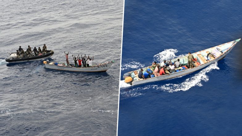 Indian Navy Foils Piracy Attempt, Secures Merchant Vessel in Western Indian Ocean (See Pics)