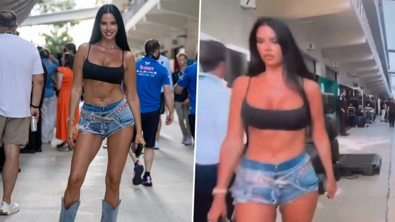 Former Miss Croatia Ivana Knoll Distracts F1 Cameraman at Miami GP; Viral Broadcast ‘Gaffe’ Sparks Hilarious Social Media Reactions (Watch Video)