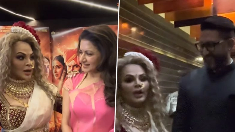 &lsquo;Raja Shivaji&rsquo; Screening: Rakhi Sawant All Praise for Abhishek Bachchan and Bhagyashree&rsquo;s Performances in Riteish Deshmukh&rsquo;s Historical Epic Watch Videos)
