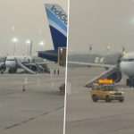 IndiGo Chennai-Bound Flight 6E 6017 Halted After Smoke Spotted During Taxiing at Bengaluru Airport (Watch Video)