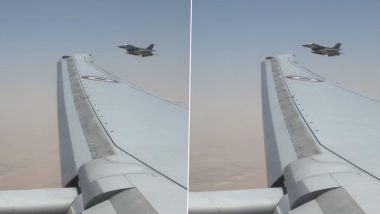 PM Modi UAE Visit: Prime Minister Narendra Modi Receives F-16 Escort As He Arrives on Five-Nation Tour (Watch Video)