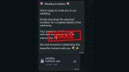 Wedding Invitation Scam: Fake Invites on WhatsApp Target Bengaluru Residents With Malicious APK Files