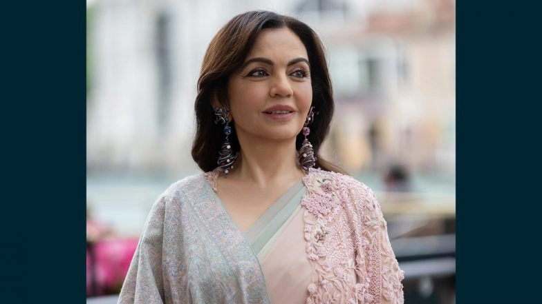 Nita Ambani Debuts Artistic Wallace Chan Earrings and Anamika Khanna Saree at Venice Biennale 2026 (View Post)