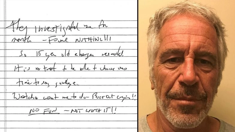 Jeffrey Epstein 'Suicide Note' Released by US Judge: Full Text Here