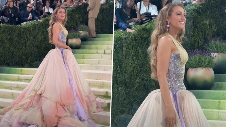 Met Gala 2026: Blake Lively Makes Striking Appearance in Pink and Lavender Versace Gown Hours After Settling Justin Baldoni Dispute (Watch Video)