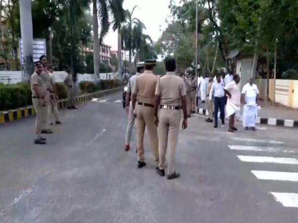 India News | Keralam Assembly Election 2026: Security Tightened Outside Thiruvananthapuram's Mar Ivanios College Ahead of Vote Counting
