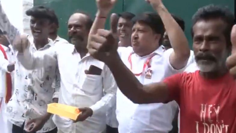 India News | TVK Workers Celebrate in Chennai HQ as Party Leads on 105 Seats, Poised to Emerge as Single-largest Party
