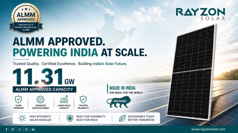 Business News | ALMM 2026: Validating Scale and Strengthening RAYZON Solar's Manufacturing Leadership