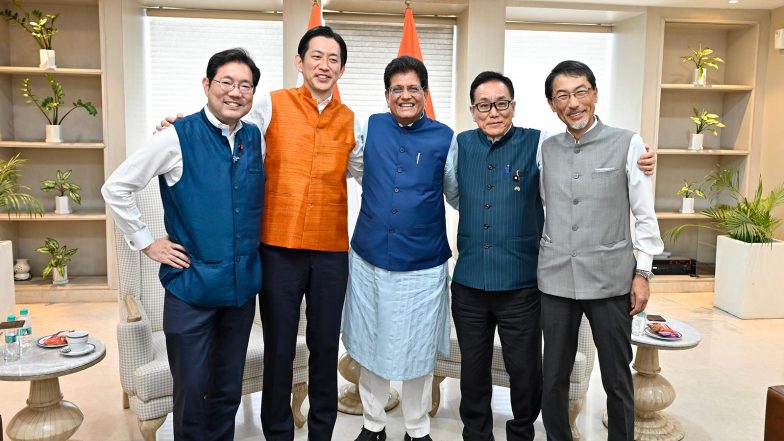 Business News | Piyush Goyal Discusses Boosting India-Japan Economic Ties, MSME Partnerships with Japanese Delegation
