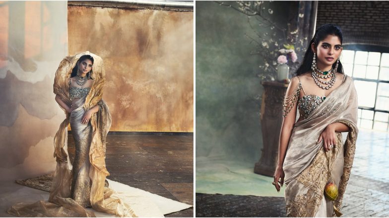 Entertainment News | Met Gala 2026: Isha Ambani Brings Touch of Art in Sculpted Gaurav Gupta Sari, Carries Mango in Hand