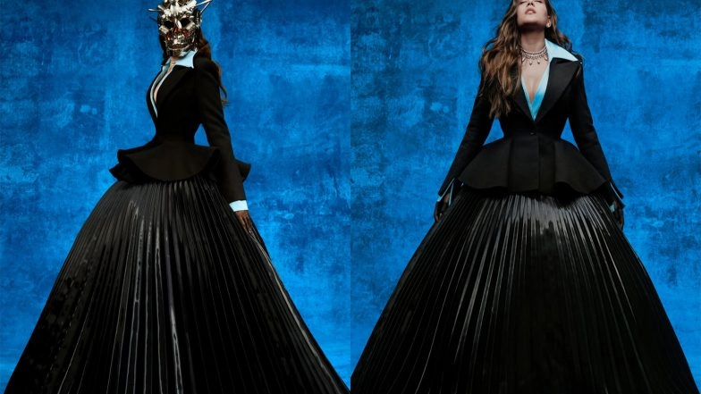 Entertainment News | Met Gala 2026: Ananya Birla Makes Striking Debut in Dramatic Black Couture, Pairs Look with Metallic Face Mask