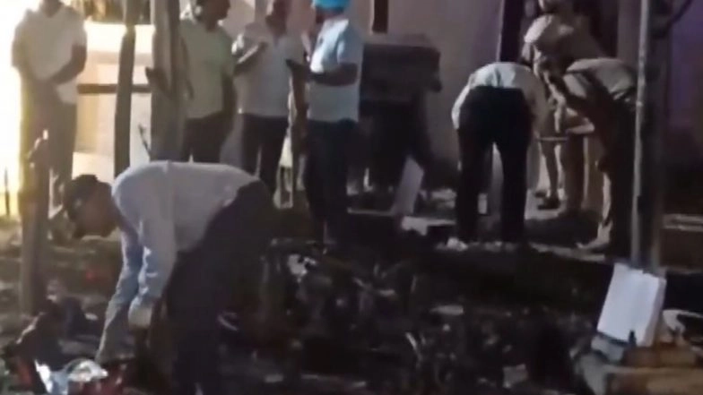 India News | Punjab: Scooty Catches Fire Near BSF Chowk in Jalandhar